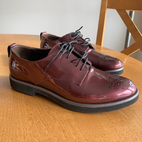 COOL ๐ AGL Patent Leather Loafers Burgundy Maroon Size 6 Made in Italy -New! - Picture 6 of 15